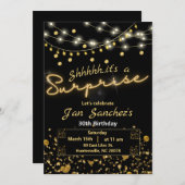 Einladung zur Schwarz-Gold-Überraschung mit QR-Cod (Vorne/Hinten)