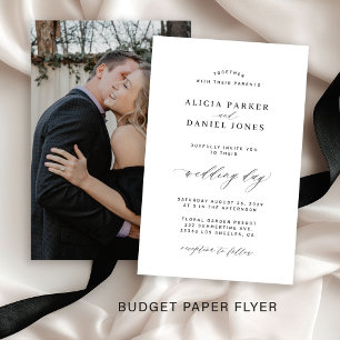 Einladung zur Schwarz-Weiß-Foto-Hochzeit Flyer