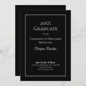 Einladung zur Schwarz/Weiß-Graduation (Vorne/Hinten)