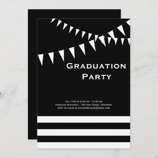 Einladung zur Schwarz-Weiß-Graduierung (Vorne/Hinten)