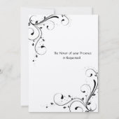 Einladung zur Schwarz-Weiß-Hochzeit (Rückseite)