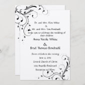 Einladung zur Schwarz-Weiß-Hochzeit (Vorne/Hinten)