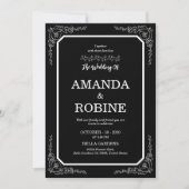 Einladung zur Schwarz-Weiß-Hochzeit (Vorderseite)