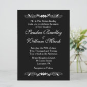 Einladung zur Schwarz-Weiß-Hochzeit (Stehend Vorderseite)