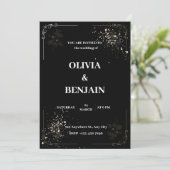 Einladung zur Schwarz-Weiß-Hochzeit (Stehend Vorderseite)