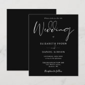 Einladung zur Schwarz-Weiß-Hochzeit (Vorne/Hinten)