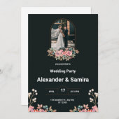 Einladung zur Schwarz-Weiß-Hochzeit (Vorne/Hinten)