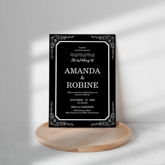 Einladung zur Schwarz-Weiß-Hochzeit