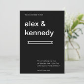 Einladung zur Schwarz-Weiß-Hochzeit (Stehend Vorderseite)