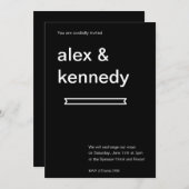 Einladung zur Schwarz-Weiß-Hochzeit (Vorne/Hinten)