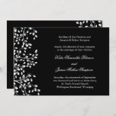 Einladung zur Schwarz-Weiß-Hochzeit (Vorne/Hinten)