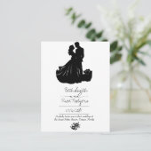 Einladung zur Schwarz-Weiß-Hochzeit Postkarte (Stehend Vorderseite)