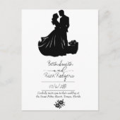 Einladung zur Schwarz-Weiß-Hochzeit Postkarte (Vorderseite)