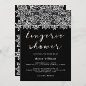 Einladung zur Schwarz-Weiß-Lace-Lingerie-Dusche (Vorne/Hinten)