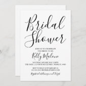 Einladung zur Schwarz-Weiß-Script-Bridal-Dusche (Vorne/Hinten)