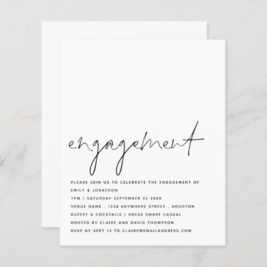 Einladung zur Schwarz-weißen Einsatzgruppe für Bud (Vorne/Hinten)