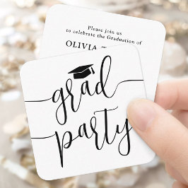 Einladung zur Schwarz-weißen Karte der Mini-Gradui