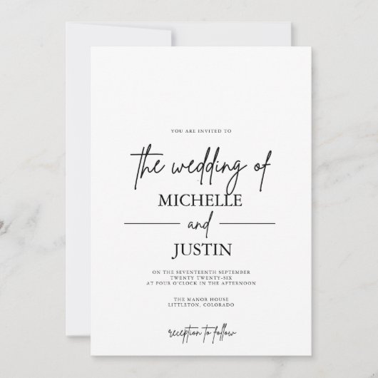 Einladung zur Schwarz-weißen QR-Hochzeit (Vorderseite)