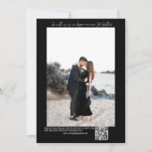 Einladung zur Schwarz-weißen QR-Hochzeit (Rückseite)