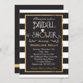 Einladung zur Schwarz-weißen Stripe-Wedding-Ring-D (Vorne/Hinten)