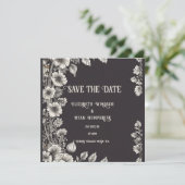 Einladung zur Schwarzen Botanischen Hochzeit (Stehend Vorderseite)