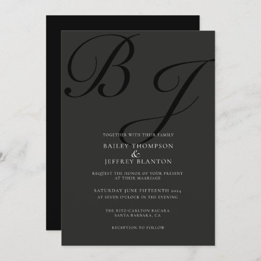 Einladung zur Schwarzen Hochzeit in der Nacht (Vorne/Hinten)