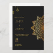 Einladung zur Schwarzen und Goldenen Hochzeit (Vorne/Hinten)