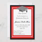 Einladung zur schwarzen und roten Graduierung (Vorderseite)