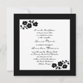 Einladung zur Schwarzweiß-Blütenmonogramm (Rückseite)