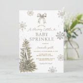 Einladung zur silbernen Babysprinkle mit Schneeflo (Stehend Vorderseite)