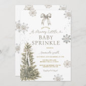 Einladung zur silbernen Babysprinkle mit Schneeflo (Vorne/Hinten)