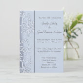 Einladung zur Silver Snowflake Hochzeit (Stehend Vorderseite)