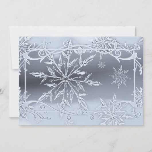 Einladung zur Silver Snowflake Hochzeit (Rückseite)