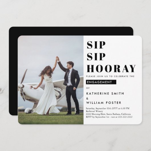 Einladung zur "Sip Sip Hooray Foto" (Vorne/Hinten)
