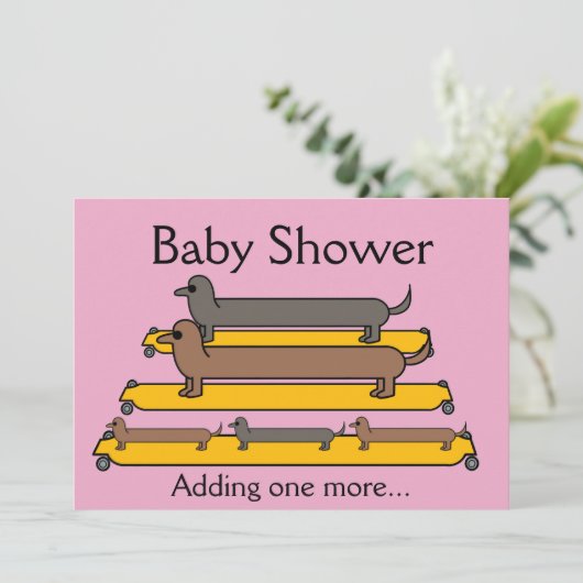 Einladung zur Skateboard-Dackel (Stehend Vorderseite)