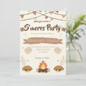Einladung zur S'mores-Geburtstagsfeier – Gemütlich (Stehend Vorderseite)
