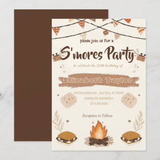 Einladung zur S'mores-Geburtstagsfeier – Gemütlich