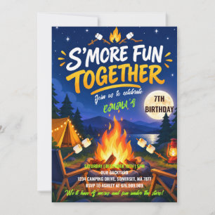 Einladung zur S'mores-Lagerfeuer-Geburtstagsfeier