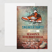 Einladung zur Sneaker-Geburtstagsfeier (Vorne/Hinten)