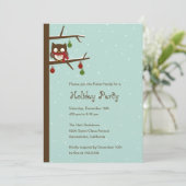 Einladung zur Snow Owl Holiday Party (Stehend Vorderseite)