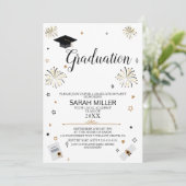 Einladung zur sofort bearbeitbaren Graduiertenpart (Stehend Vorderseite)