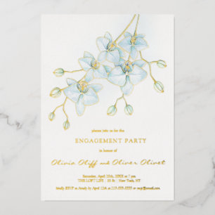 Einladung zur "Soft Blue Orchid Engagement Party"