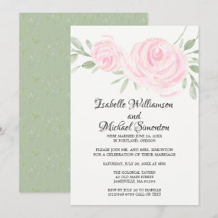 Einladung zur Soft Pink Roses Elopement-Rezeption