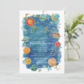 Einladung zur Solardusche für Planet Space (Stehend Vorderseite)