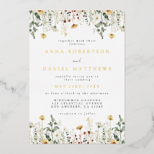 Einladung zur Sommerhochzeit in der Wildblume (Vorderseite)