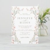 Einladung zur Sommerhochzeit in neutraler Wildblum (Stehend Vorderseite)