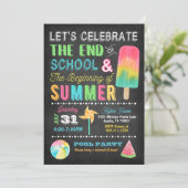 Einladung zur Sommerparty am Ende der Schule (Stehend Vorderseite)