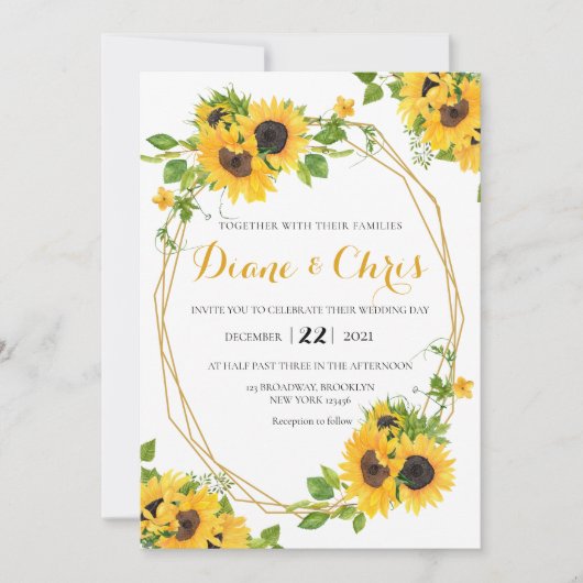 Einladung zur Sonnenblume (Vorderseite)