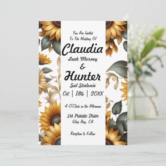 Einladung zur Sonnenblume (Stehend Vorderseite)