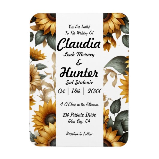 Einladung zur Sonnenblume Magnet (Vertikal)